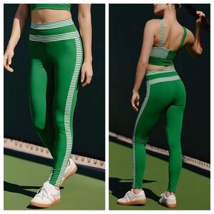 Beach Riot Elena Leggings La Palma Stripe Matte Green Pattern Athletic Workout